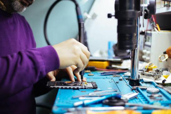 Working on iphone repair