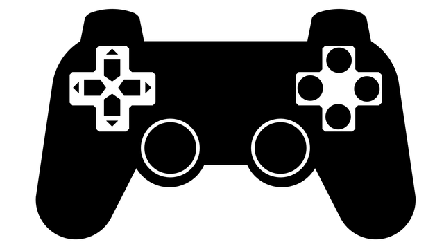 stock image of a game console controller (playstation)